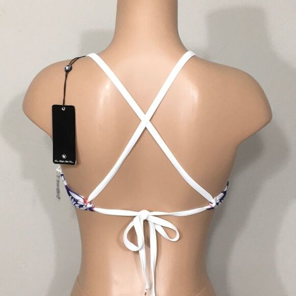 WILDFOX reversible daisy stripe bikini top. NWT - Picture 3 of 6